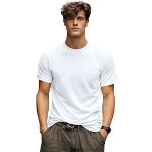 INKKR Mens Solid Round Neck Half Sleeve