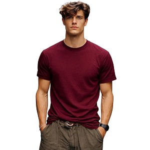 INKKR Mens Solid Round Neck Half Sleeve