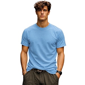 INKKR Mens Solid Round Neck Half Sleeve