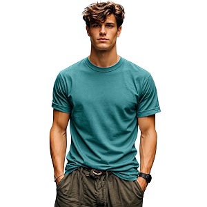 INKKR Mens Solid Round Neck Half Sleeve