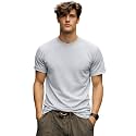 INKKR Men39s Solid Round Neck Half Sleeve