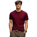 INKKR Men39s Solid Round Neck Half Sleeve