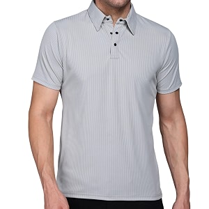 INKKR Men Soild Polo Neck Texture T-Shirt