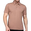 INKKR Men Soild Polo Neck Texture T-Shirt