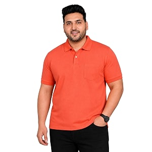 INKKR Plus Size Solid Mens Polo Neck