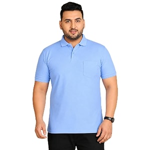 INKKR Plus Size Solid Mens Polo Neck