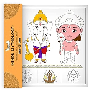 inkmeo  hindu mythology colouring roll  ar enabled  interactive educational learning chart  for kids  ages 2  return gift  size 12 x 84 inches  discover divine songs and stories