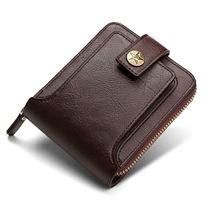 INKMILAN Mens Short Purse Retro Horizontal Zipper