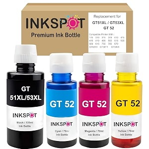 inkspot refill ink for hp gt51xl53xl gt52 for hp ink tank 115 310 315 319 410 415 416 419 455 500 515 530 589 615 750 790 670 gt5810 gt5811 gt5820 color set