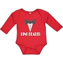 inktastic Ring Bearer Mock Tux Tuxedo Long Sleeve Creeper