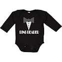 inktastic Ring Bearer Mock Tux Tuxedo Long Sleeve Creeper