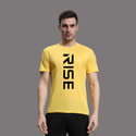 InkTees Typography Men Round Neck Yellow T-Shirt