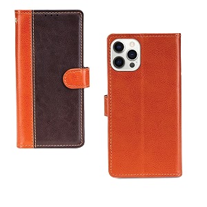 inktree apple iphone 12 pro max case  premium leather finish  with card pockets  wallet stand complete protection cover for apple iphone 12 pro max - camel and coffee