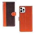 Inktree Apple iPhone 12 Pro Max Case | Premium Leather Finish | with Card Pockets | Wallet Stand |Complete Protection Cover for Apple iPhone 12 Pro Max - Camel and Coffee