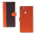 Inktree Celkon Click 2 Case | Premium Leather Finish | with Card Pockets | Wallet Stand |Complete Protection Cover for Celkon Click 2 - Camel and Coffee