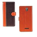 Inktree Coolpad Mega 3 Case | Premium Leather Finish | with Card Pockets | Wallet Stand |Complete Protection Cover for Coolpad Mega 3 - Camel and Coffee