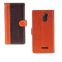 Inktree Gionee A1 Lite Case | Premium Leather Finish | with Card Pockets | Wallet Stand |Complete Protection Cover for Gionee A1 Lite - Camel and Coffee