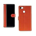 Inktree Google Pixel 3 Case | Premium Leather Finish | with Card Pockets | Wallet Stand |Complete Protection Cover for Google Pixel 3 - Camel and Black