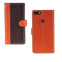 Inktree Honor 7C Case | Premium Leather Finish | with Card Pockets | Wallet Stand |Complete Protection Cover for Honor 7C - Camel and Coffee