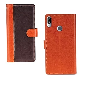 inktree infinix hot s3x case  premium leather finish  with card pockets  wallet stand complete protection cover for infinix hot s3x - camel and coffee