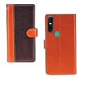 Inktree Infinix S5 Pro Case | Premium Leather Finish | with Card Pockets | Wallet Stand |Complete Protection Cover for Infinix S5 Pro - Camel and Coffee