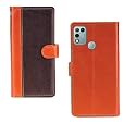Inktree Infinix Smart 5 Case | Premium Leather Finish | with Card Pockets | Wallet Stand |Complete Protection Cover for Infinix Smart 5 - Camel and Coffee