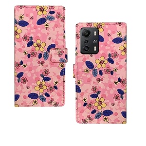 inktree infinix zero 5g flip case  premium leather finish flip cover designer printed flip cover for infinix zero 5g - pink flowers