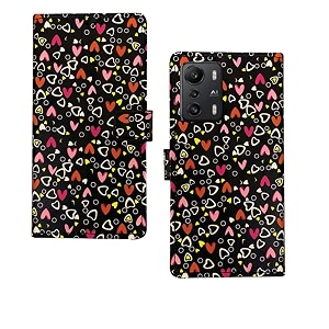 inktree infinix zero 5g flip case  premium leather finish flip cover designer printed flip cover for infinix zero 5g - black hearts