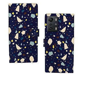inktree infinix zero 5g flip case  premium leather finish flip cover designer printed flip cover for infinix zero 5g - blue cubes