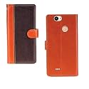 Inktree ITEL A41 Case | Premium Leather Finish | with Card Pockets | Wallet Stand |Complete Protection Cover for ITEL A41 - Camel and Coffee