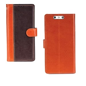 inktree lyf earth 1 case  premium leather finish  with card pockets  wallet stand complete protection cover for lyf earth 1 - camel and coffee