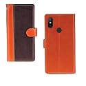 Inktree Mi A2 Case | Premium Leather Finish | with Card Pockets | Wallet Stand |Complete Protection Cover for Mi A2 - Camel and Coffee