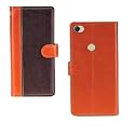 Inktree Mobiistar XQ Case | Premium Leather Finish | with Card Pockets | Wallet Stand |Complete Protection Cover for Mobiistar XQ - Camel and Coffee