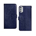Inktree Moto E32s Flip Case | with Card Pockets | Wallet Stand |Complete Protection Flip Cover for Moto E32s - Blue