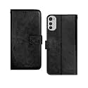 Inktree Moto E32s Flip Case | with Card Pockets | Wallet Stand |Complete Protection Flip Cover for Moto E32s - Black