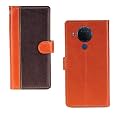 Inktree Nokia 5.4 Case | Premium Leather Finish | with Card Pockets | Wallet Stand |Complete Protection Cover for Nokia 5.4 - Camel and Coffee