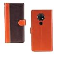 Inktree Nokia 6.2 Case | Premium Leather Finish | with Card Pockets | Wallet Stand |Complete Protection Cover for Nokia 6.2 - Camel and Coffee