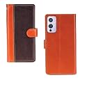 Inktree OnePlus 9 Case | Premium Leather Finish | with Card Pockets | Wallet Stand |Complete Protection Cover for OnePlus 9 - Camel and Coffee
