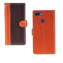 Inktree Oppo A11K Case | Premium Leather Finish | with Card Pockets | Wallet Stand |Complete Protection Cover for Oppo A11K - Camel and Coffee