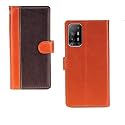 Inktree Oppo F19 Pro Plus Case | Premium Leather Finish | with Card Pockets | Wallet Stand |Complete Protection Cover for Oppo F19 Pro Plus - Camel and Coffee