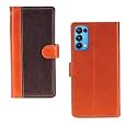 Inktree Oppo Reno 5 Pro Case | Premium Leather Finish | with Card Pockets | Wallet Stand |Complete Protection Cover for Oppo Reno 5 Pro - Camel and Coffee