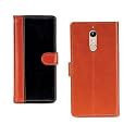Inktree Panasonic Eluga I9 PU Leather Vintage Flip Cover Case | Premium Leather Finish | with Card Pockets | Wallet Stand |Complete Protection Cover for Panasonic Eluga I9 - Camel and Black