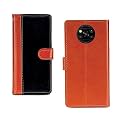 Inktree Poco X3 PU Leather Vintage Flip Cover Case | Premium Leather Finish | with Card Pockets | Wallet Stand |Complete Protection Cover for Poco X3 - Camel and Black