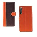 Inktree Realme 6 Case | Premium Leather Finish | with Card Pockets | Wallet Stand |Complete Protection Cover for Realme 6 - Camel and Coffee