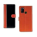 Inktree Realme 7i PU Leather Vintage Flip Cover Case | Premium Leather Finish | with Card Pockets | Wallet Stand |Complete Protection Cover for Realme 7i - Camel and Black