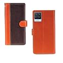 Inktree Realme 8 Pro Case | Premium Leather Finish | with Card Pockets | Wallet Stand |Complete Protection Cover for Realme 8 Pro - Camel and Coffee