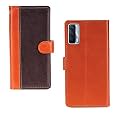 Inktree Realme X7 Case | Premium Leather Finish | with Card Pockets | Wallet Stand |Complete Protection Cover for Realme X7 - Camel and Coffee