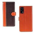Inktree Realme X7 Pro Case | Premium Leather Finish | with Card Pockets | Wallet Stand |Complete Protection Cover for Realme X7 Pro - Camel and Coffee