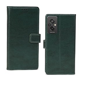 inktree redmi 11 prime 4g flip case  premium leather finish flip cover  with card pockets  wallet stand complete protection flip cover for redmi 11 prime 4g - vintage green
