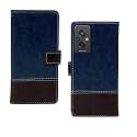 Inktree Redmi 11 Prime 4G Flip Case | Premium Leather Finish Flip Cover | with Card Pockets | Wallet Stand |Complete Protection Flip Cover for Redmi 11 Prime 4G - Blue and Coffee